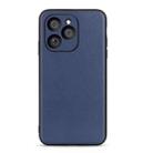 For Honor 60 SE Accurate Hole Genuine Leather Shockproof Phone Case(Blue) - 1