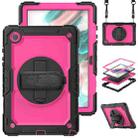 For Samsung Galaxy Tab A8 10.5 2021 X200 / X205 Silicone + PC Tablet Case(Rose Red + Black) - 1