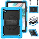 For Samsung Galaxy Tab A8 10.5 2021 X200 / X205 Silicone + PC Tablet Case(Black + Light Blue) - 1