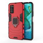 For Huawei Honor V30 Shockproof PC + TPU Protective Case with Magnetic Ring Holder(Red) - 1