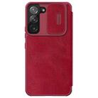 For Samsung Galaxy S22+ 5G NILLKIN QIN Series Pro Sliding Camera Cover Design Leather Phone Case(Red) - 1