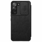 For Samsung Galaxy S22+ 5G NILLKIN QIN Series Pro Sliding Camera Cover Design Leather Phone Case(Black) - 1