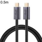 20Gbps USB 3.2 USB-C / Type-C Male to USB-C / Type-C Male Braided Data Cable, Cable Length:0.5m(Black) - 1