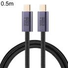 20Gbps USB 4 USB-C / Type-C Male to USB-C / Type-C Male Braided Data Cable, Cable Length:0.5m(Black) - 1