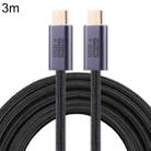20Gbps USB 4 USB-C / Type-C Male to USB-C / Type-C Male Braided Data Cable, Cable Length:3m(Black) - 1