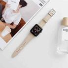 Flat Texture Leather Strap For Apple Watch Series 9&8&7 41mm / SE 3&SE 2&6&SE&5&4 40mm / 3&2&1 38mm(Gold) - 1