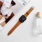 Flat Texture Leather Strap For Apple Watch Series 8&7 41mm / SE 2&6&SE&5&4 40mm / 3&2&1 38mm(Brown) - 1