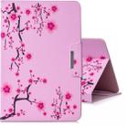 For 7 inch Tablet PC Universal Colored Drawing Horizontal Flip PU Leather Case with Holder & Card Slots(Plum Flower) - 1