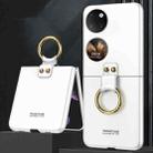 For Huawei P50 Pocket GKK Ultra-thin Full Coverage Phone Case with Ring(White) - 1