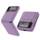 For Samsung Galaxy Z Flip3 5G GKK Ultra-thin Striped PC + TPU Phone Case(Purple) - 1