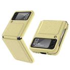 For Samsung Galaxy Z Flip3 5G GKK Ultra-thin Striped PC + TPU Phone Case(Yellow) - 1