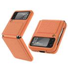 For Samsung Galaxy Z Flip3 5G GKK Ultra-thin Striped PC + TPU Phone Case(Orange) - 1