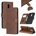 Stitching Style 2-Color Cow Texture Horizontal Flip PU Leather Case with Holder & Card Slot & Lanyard(Brown) - 1