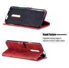 For One Plus 7  Pro Stitching Style 2-Color Cow Texture Horizontal Flip PU Leather Case with Holder & Card Slot & Lanyard(Red) - 4