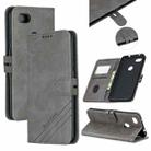 For Google Pixel 3A Stitching Style 2-Color Cow Texture Horizontal Flip PU Leather Case with Holder & Card Slot & Lanyard(Gray) - 1