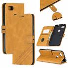 For Google Pixel 3A XL Stitching Style 2-Color Cow Texture Horizontal Flip PU Leather Case with Holder & Card Slot & Lanyard(Yellow) - 1