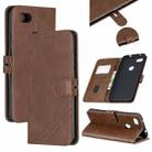 For Google Pixel 3A XL Stitching Style 2-Color Cow Texture Horizontal Flip PU Leather Case with Holder & Card Slot & Lanyard(Brown) - 1
