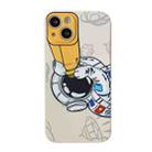 For iPhone 12 Aerospace Pattern TPU Phone Case(Astronaut Beige Yellow) - 1