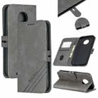 For Moto G6 2018 Stitching Style 2-Color Cow Texture Horizontal Flip PU Leather Case with Holder & Card Slot & Lanyard(Gray) - 1