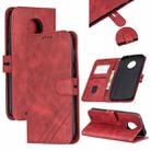 For Moto G6 2018 Stitching Style 2-Color Cow Texture Horizontal Flip PU Leather Case with Holder & Card Slot & Lanyard(Red) - 1