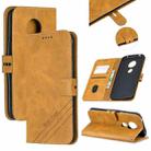 For Moto G6 Play E5 Stitching Style 2-Color Cow Texture Horizontal Flip PU Leather Case with Holder & Card Slot & Lanyard(Yellow) - 1