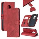 For Moto G6 Play E5 Stitching Style 2-Color Cow Texture Horizontal Flip PU Leather Case with Holder & Card Slot & Lanyard(Red) - 1