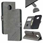 For Moto G6 Plus 2018 Stitching Style 2-Color Cow Texture Horizontal Flip PU Leather Case with Holder & Card Slot & Lanyard(Gray) - 1