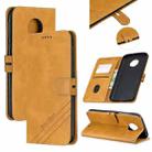 For Moto G6 Plus 2018 Stitching Style 2-Color Cow Texture Horizontal Flip PU Leather Case with Holder & Card Slot & Lanyard(Yellow) - 1