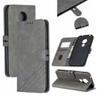 For Moto G7 Play Stitching Style 2-Color Cow Texture Horizontal Flip PU Leather Case with Holder & Card Slot & Lanyard(Gray) - 1