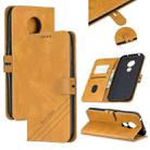 For Moto G7 Power Stitching Style 2-Color Cow Texture Horizontal Flip PU Leather Case with Holder & Card Slot & Lanyard(Yellow) - 1