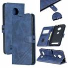 For Moto Z4 Play / Z4 Stitching Style 2-Color Cow Texture Horizontal Flip PU Leather Case with Holder & Card Slot & Lanyard(Blue) - 1