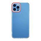 For iPhone 11 Pro Max Transparent Silicone Case (Red and White) - 1