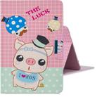 For 7 inch Tablet PC Universal Colored Drawing Horizontal Flip PU Leather Case with Holder & Card Slot(Hat Pig) - 1