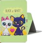 For 7 inch Tablet PC Universal Colored Drawing Horizontal Flip PU Leather Case with Holder & Card Slot(Black and WhiteCat) - 1