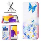 For Samsung Galaxy A73 5G Colored Drawing Pattern Leather Phone Case(Flower Butterfly) - 1