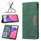 For Samsung Galaxy A33 5G Magnetic Splicing Leather Phone Case(Green) - 1