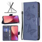 For Xiaomi 12 Two Butterflies Embossing Leather Phone Case(Blue) - 1