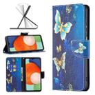 For Samsung Galaxy A13 4G Colored Drawing Leather Phone Case(Gold Butterfly) - 1