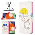 For Samsung Galaxy A13 4G Colored Drawing Leather Phone Case(Umbrella Elephant) - 1