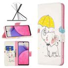 For Samsung Galaxy A33 5G Colored Drawing Leather Phone Case(Umbrella Elephant) - 1