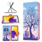 For Samsung Galaxy A73 5G Colored Drawing Leather Phone Case(Owl) - 1