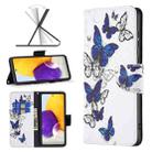For Samsung Galaxy A73 5G Colored Drawing Leather Phone Case(Butterflies) - 1