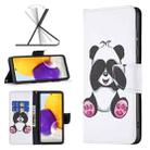 For Samsung Galaxy A73 5G Colored Drawing Leather Phone Case(Panda) - 1