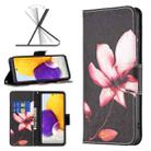 For Samsung Galaxy A73 5G Colored Drawing Leather Phone Case(Lotus) - 1