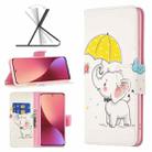 For Xiaomi 12 Colored Drawing Leather Phone Case(Umbrella Elephant) - 1