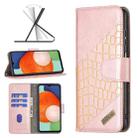 For Samsung Galaxy A13 4G Matching Color Crocodile Texture PU Leather Phone Case(Rose Gold) - 1