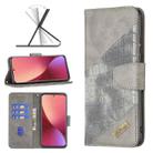 For Xiaomi 12 Matching Color Crocodile Texture PU Leather Phone Case(Grey) - 1