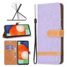 For Samsung Galaxy A13 4G Color Matching Denim Texture Leather Phone Case(Purple) - 1