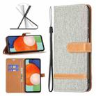 For Samsung Galaxy A13 4G Color Matching Denim Texture Leather Phone Case(Grey) - 1