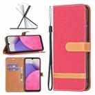 For Samsung Galaxy A33 5G Color Matching Denim Texture Leather Phone Case(Red) - 1